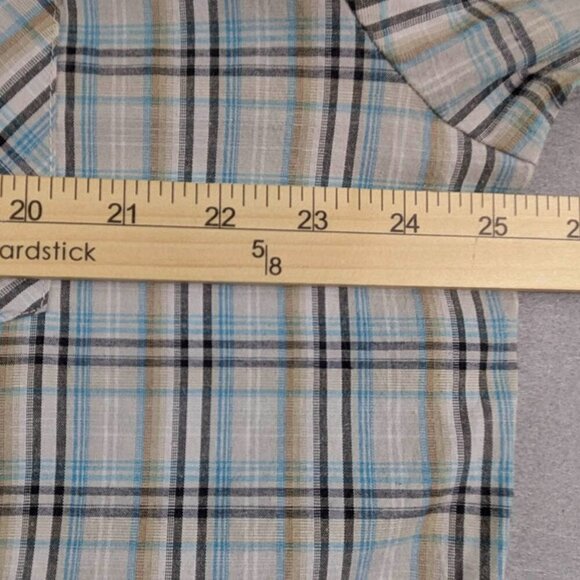 Roper Pearl Snap Western Shirt Mens 2XL Green Black Plaid Rodeo Cowboy Pockets - Picture 7 of 11